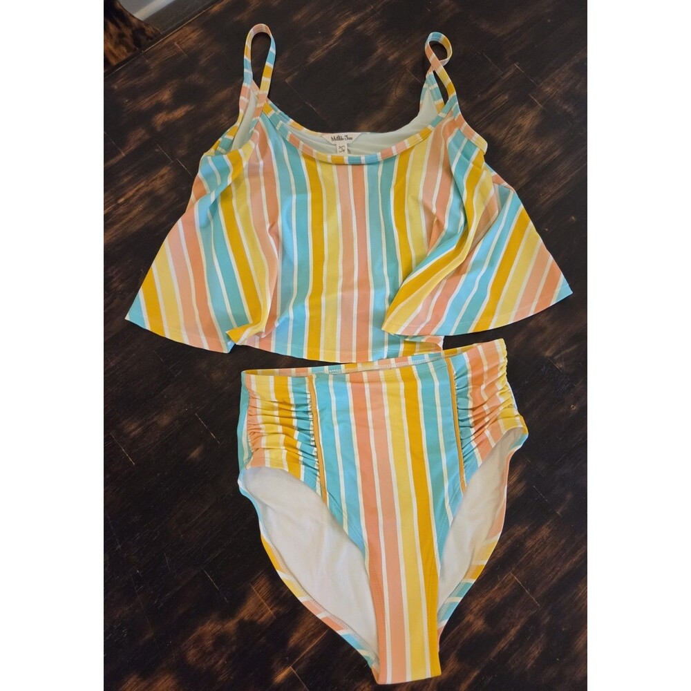 Matilda Jane Size Small Dream Chasers Colorful Coast Swimsuit Set New